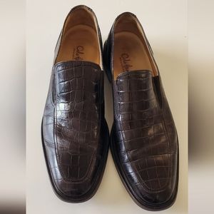 Brown Cole Haan Collection, Italian made leather Croc Slip-on Loafers Size 12